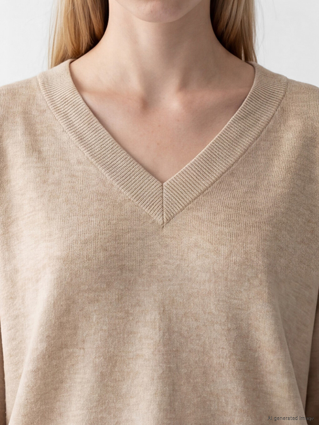 V Neck Women's Knitwear Sweater-2