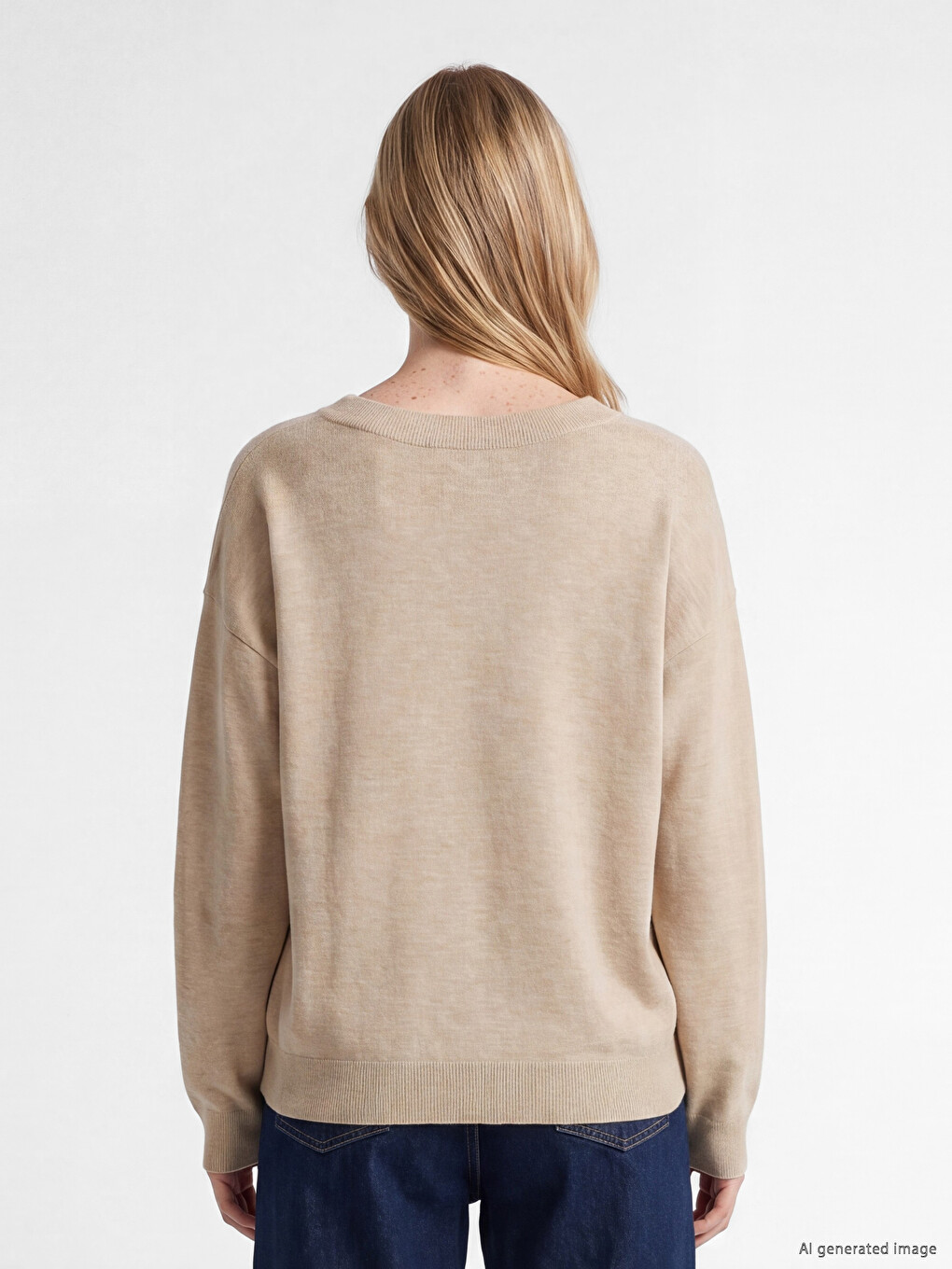 V Neck Women's Knitwear Sweater-3
