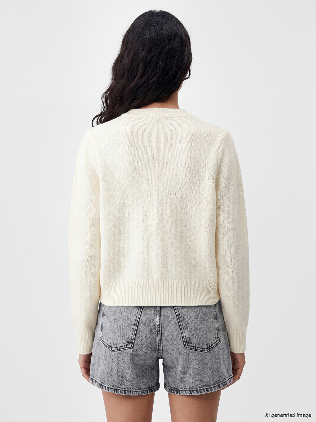 Crew Neck Bow Embroidered Women's Knitwear Cardigan-3