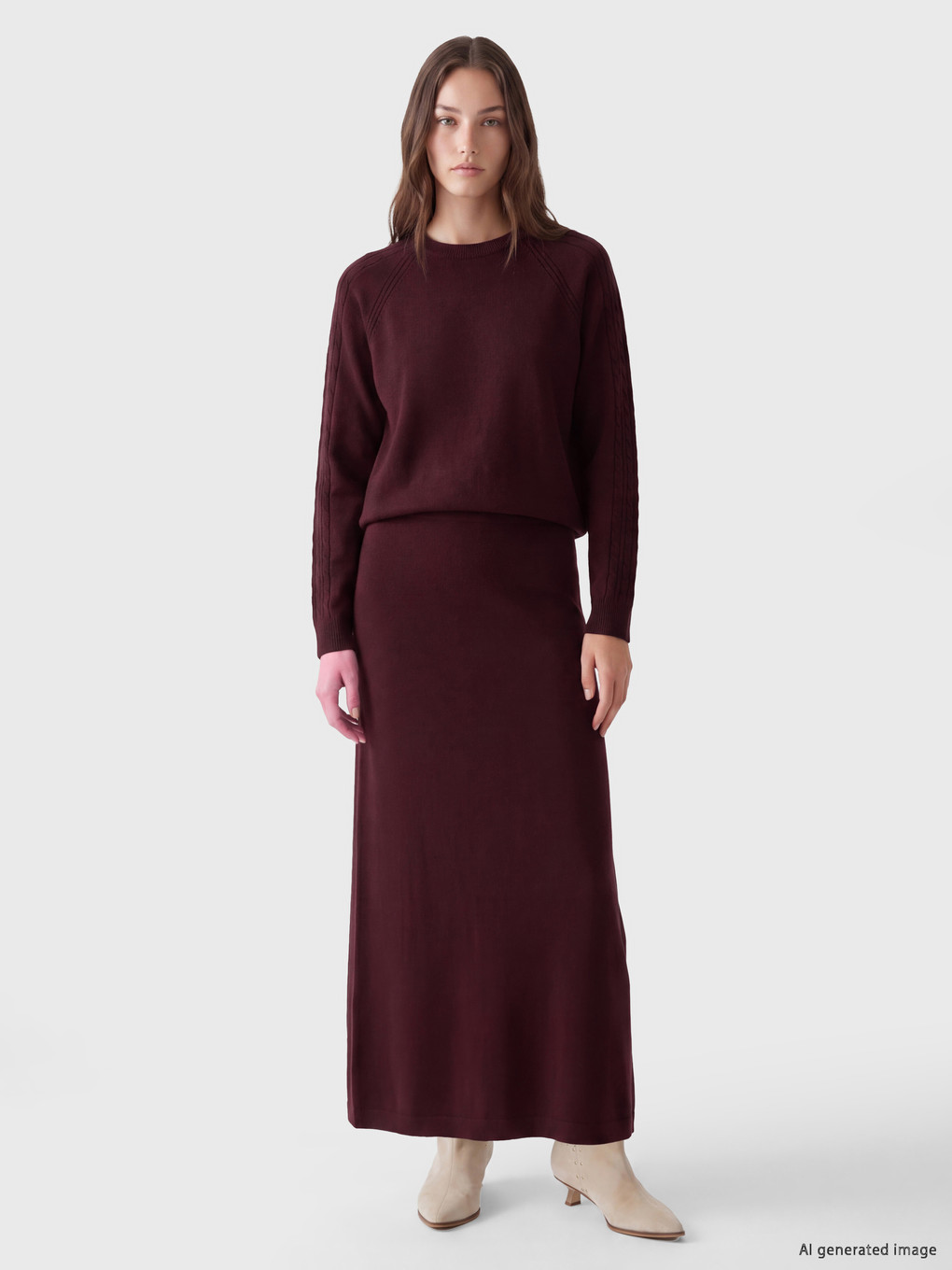 Elastic Waist A Line Knitwear Skirt