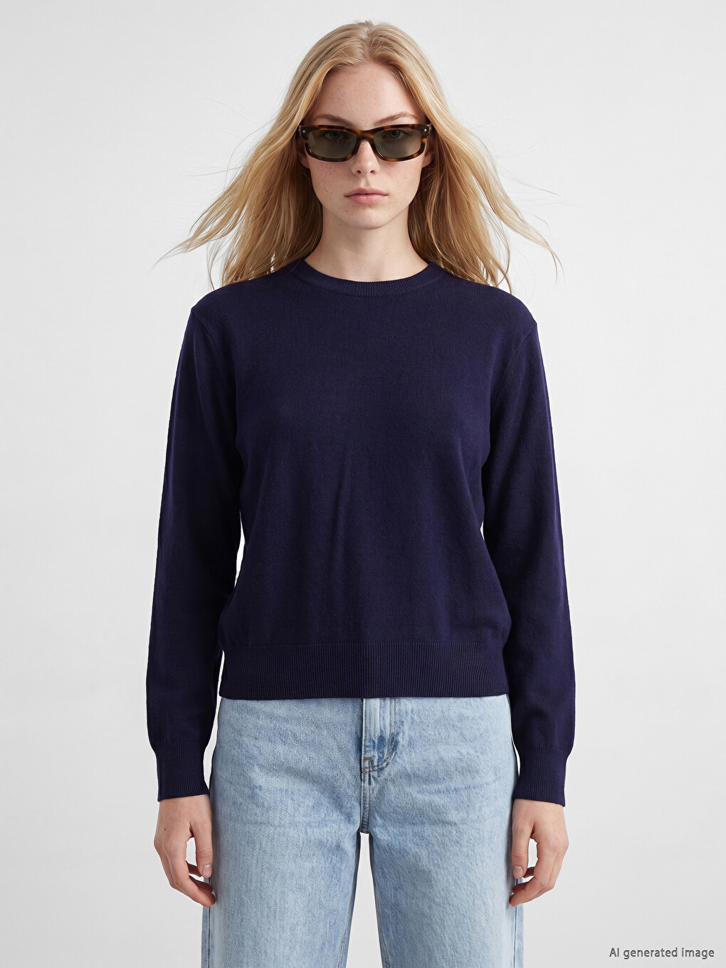 Crew Neck Women's Knitwear Sweater