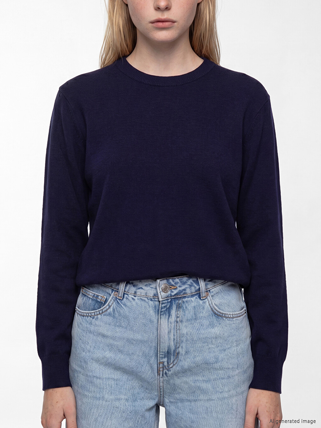 Crew Neck Women's Knitwear Sweater-2