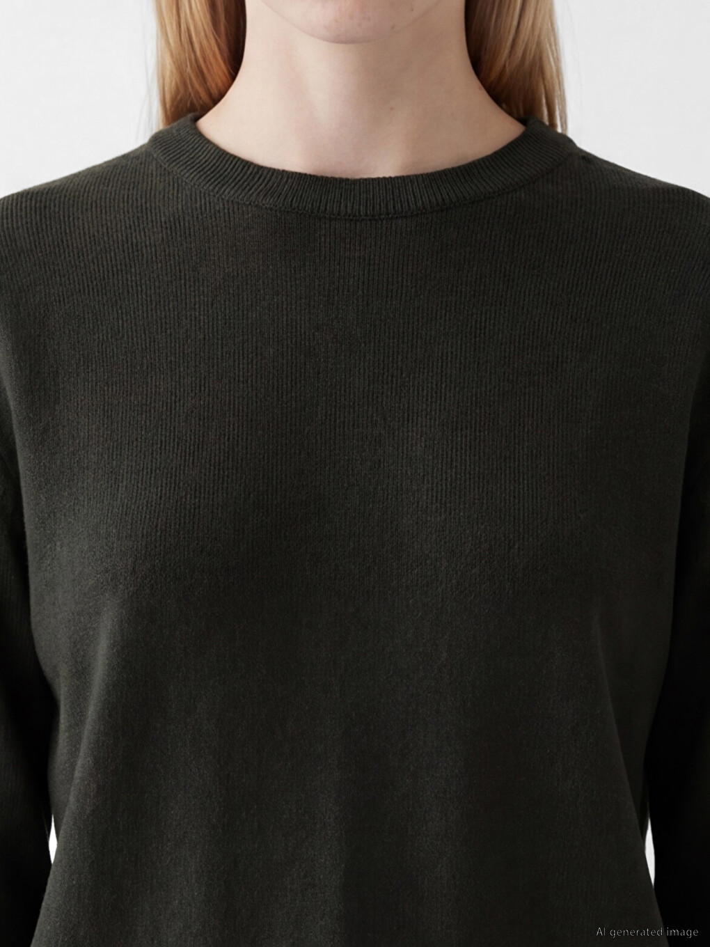 Crew Neck Long Sleeved Women's Knitwear Sweater-2