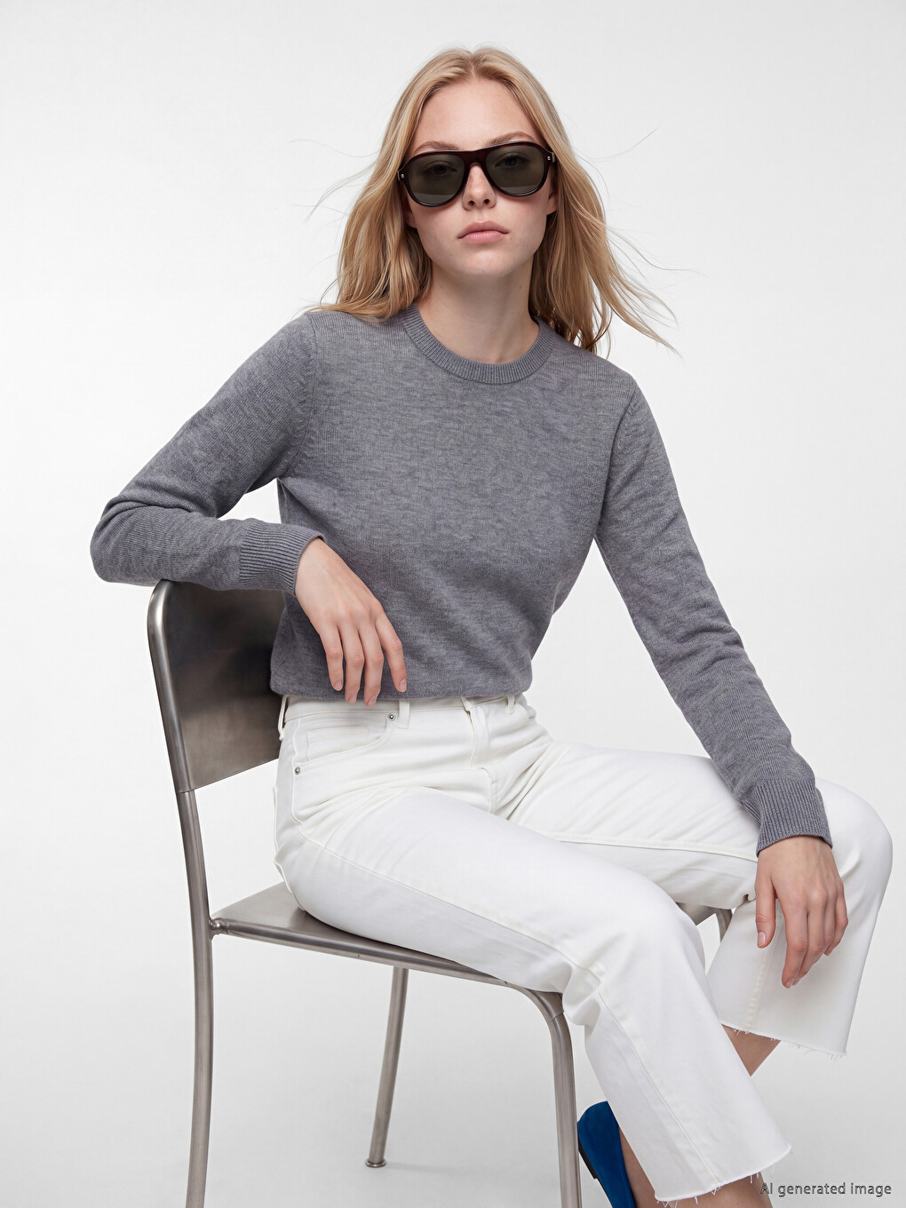 Crew Neck Women's Knitwear Sweater