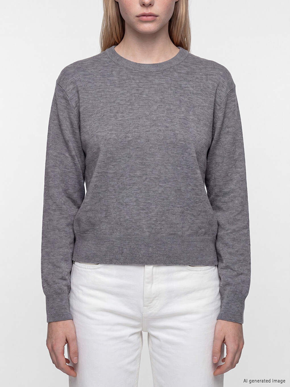 Crew Neck Women's Knitwear Sweater-2