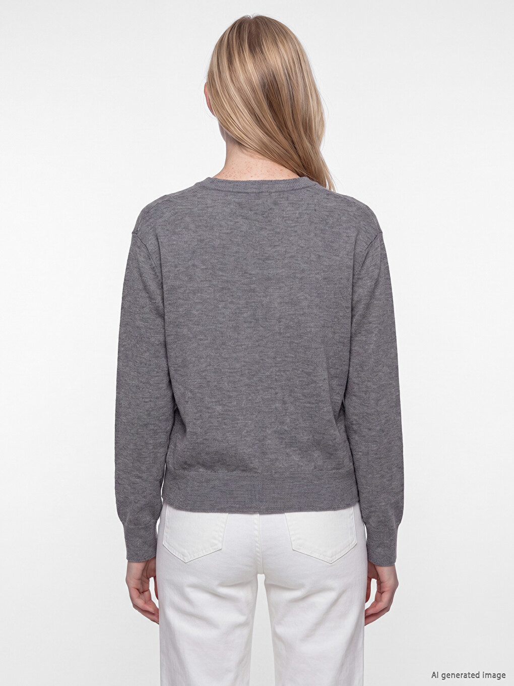 Crew Neck Women's Knitwear Sweater-3
