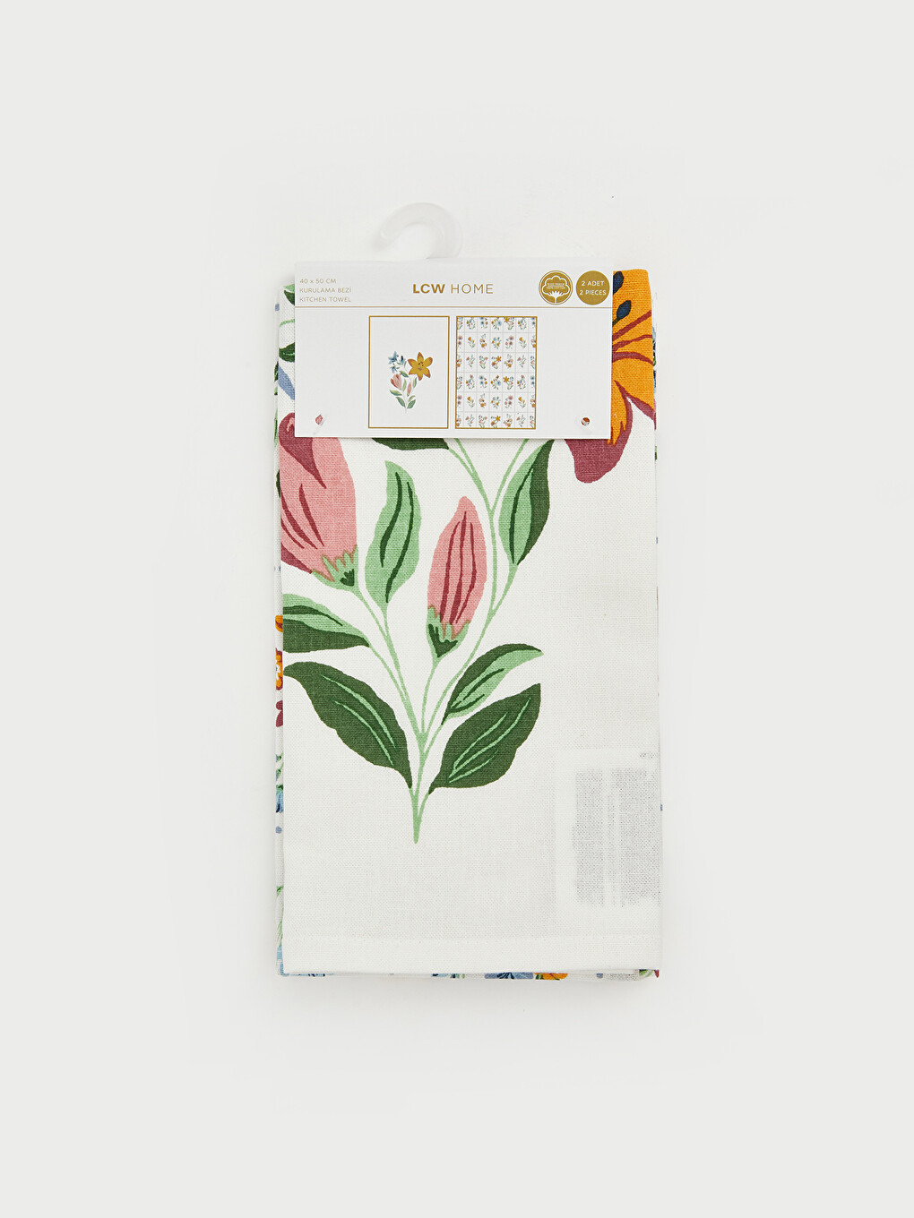 Prosop De Ceai Cu Model Floral, Set De 2, 40x60 Cm-1