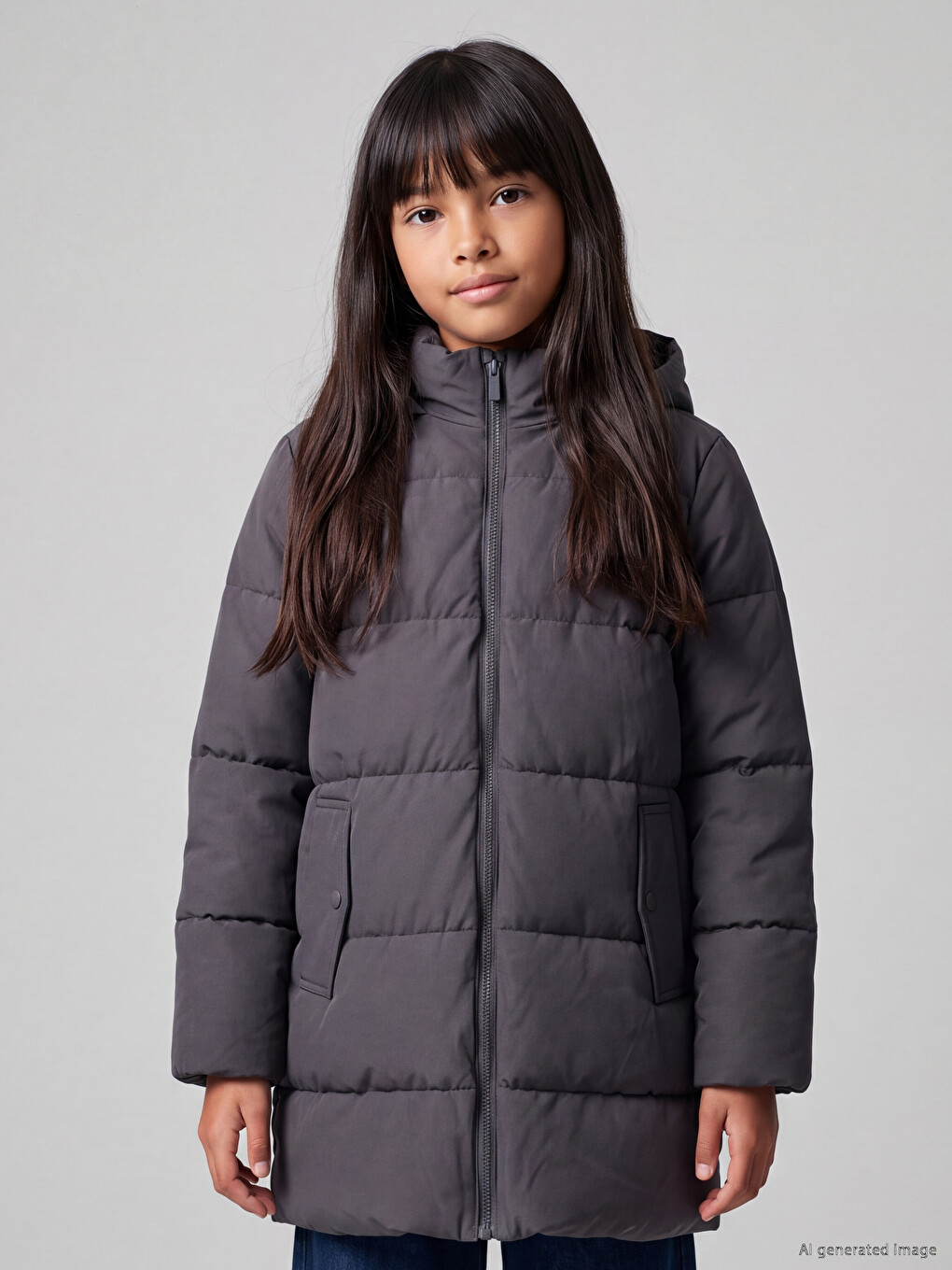  Hooded Girls' Puffer Coat