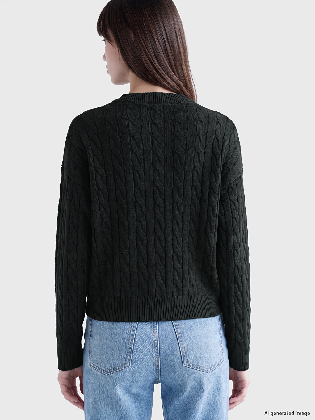 Cable Knit Patterned Women's Knitwear Sweater-3