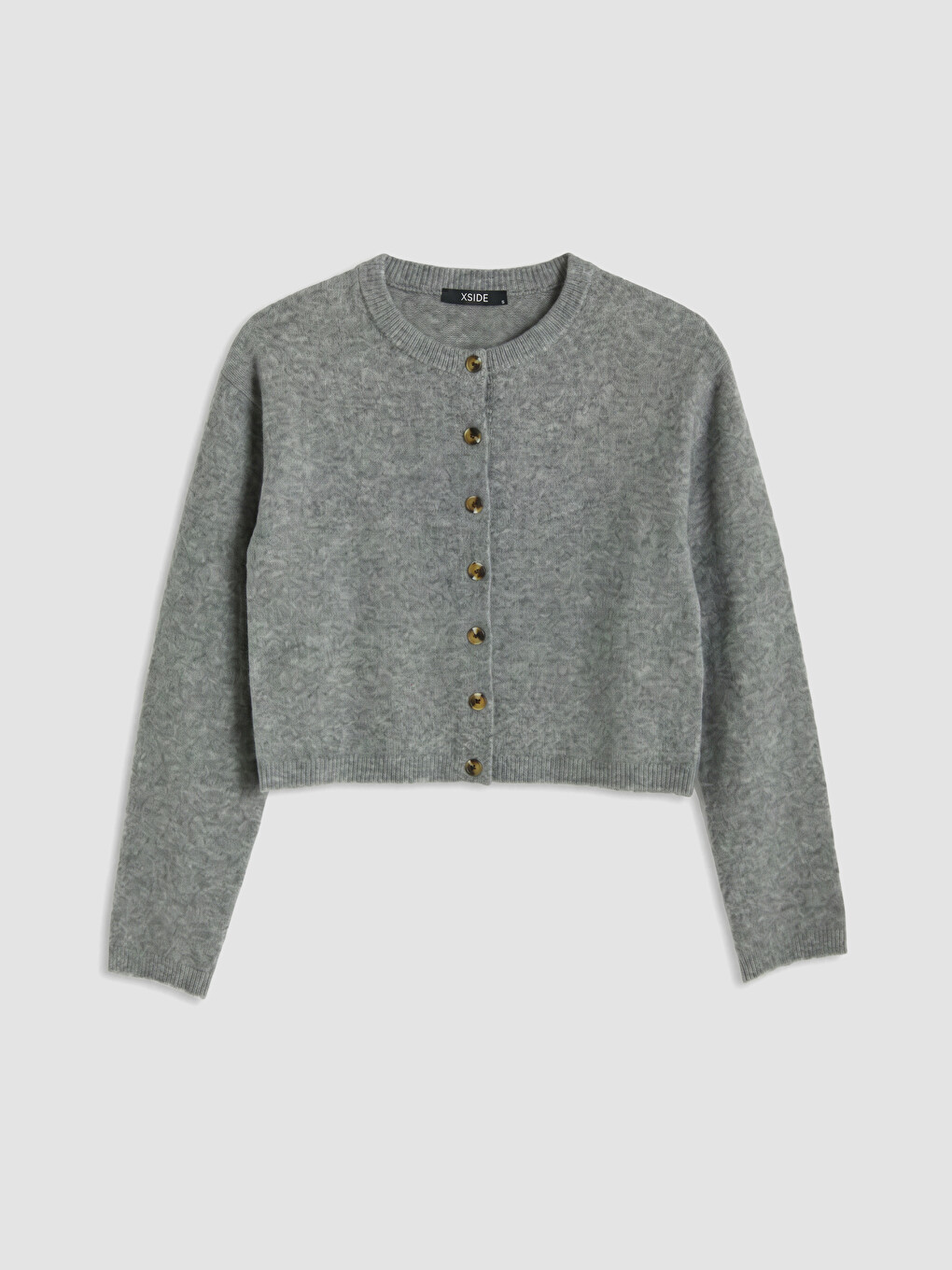 Strickjacke Mit Rundhalsausschnitt Für Damen-4