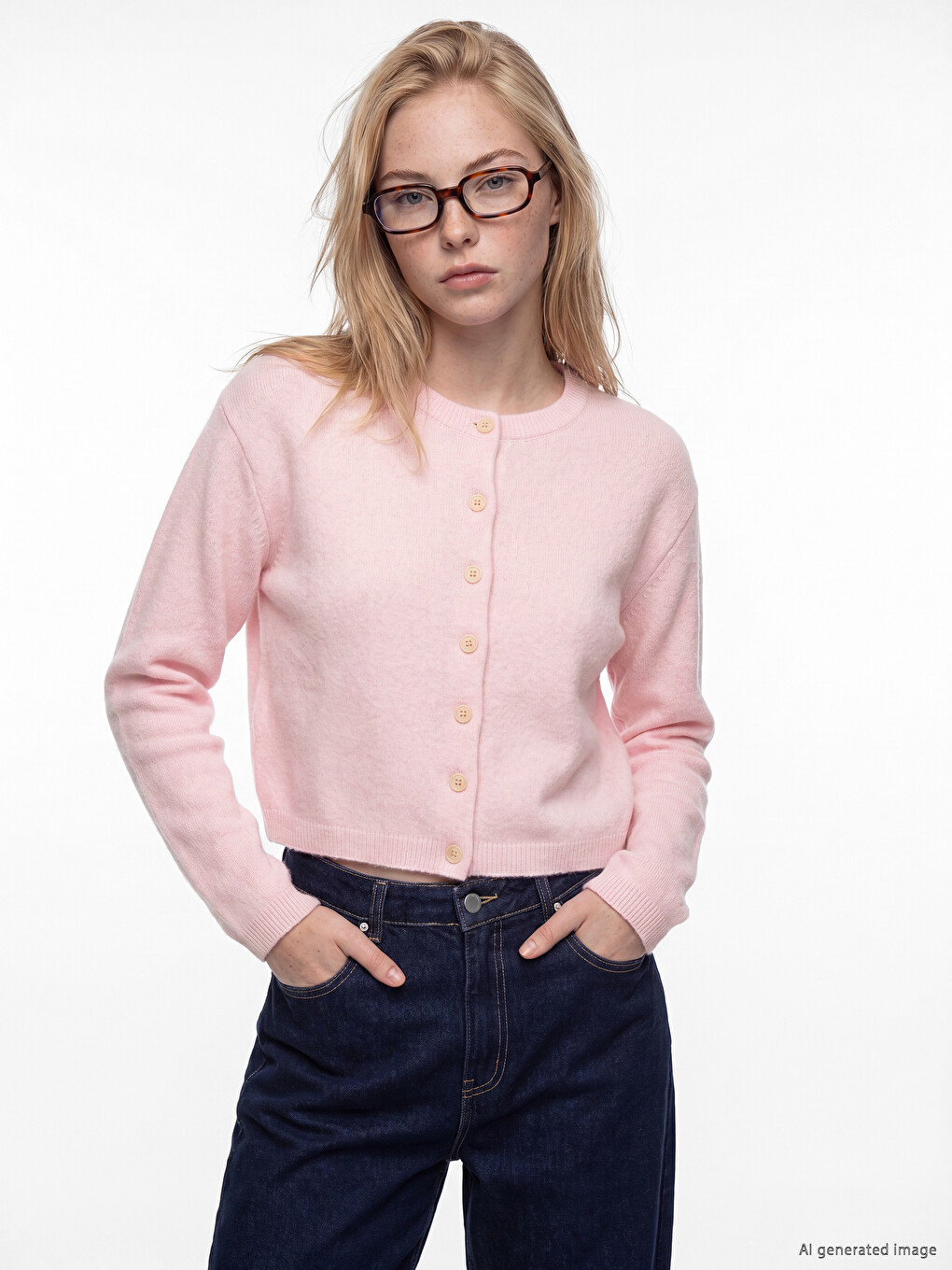 Crew Neck Women's Knitwear Cardigan