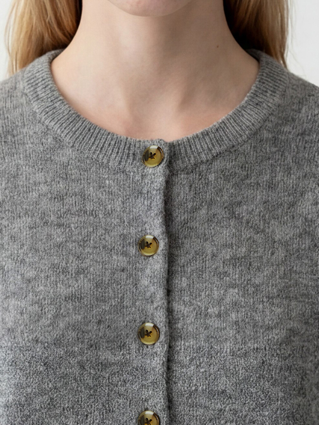 Strickjacke Mit Rundhalsausschnitt Für Damen-2