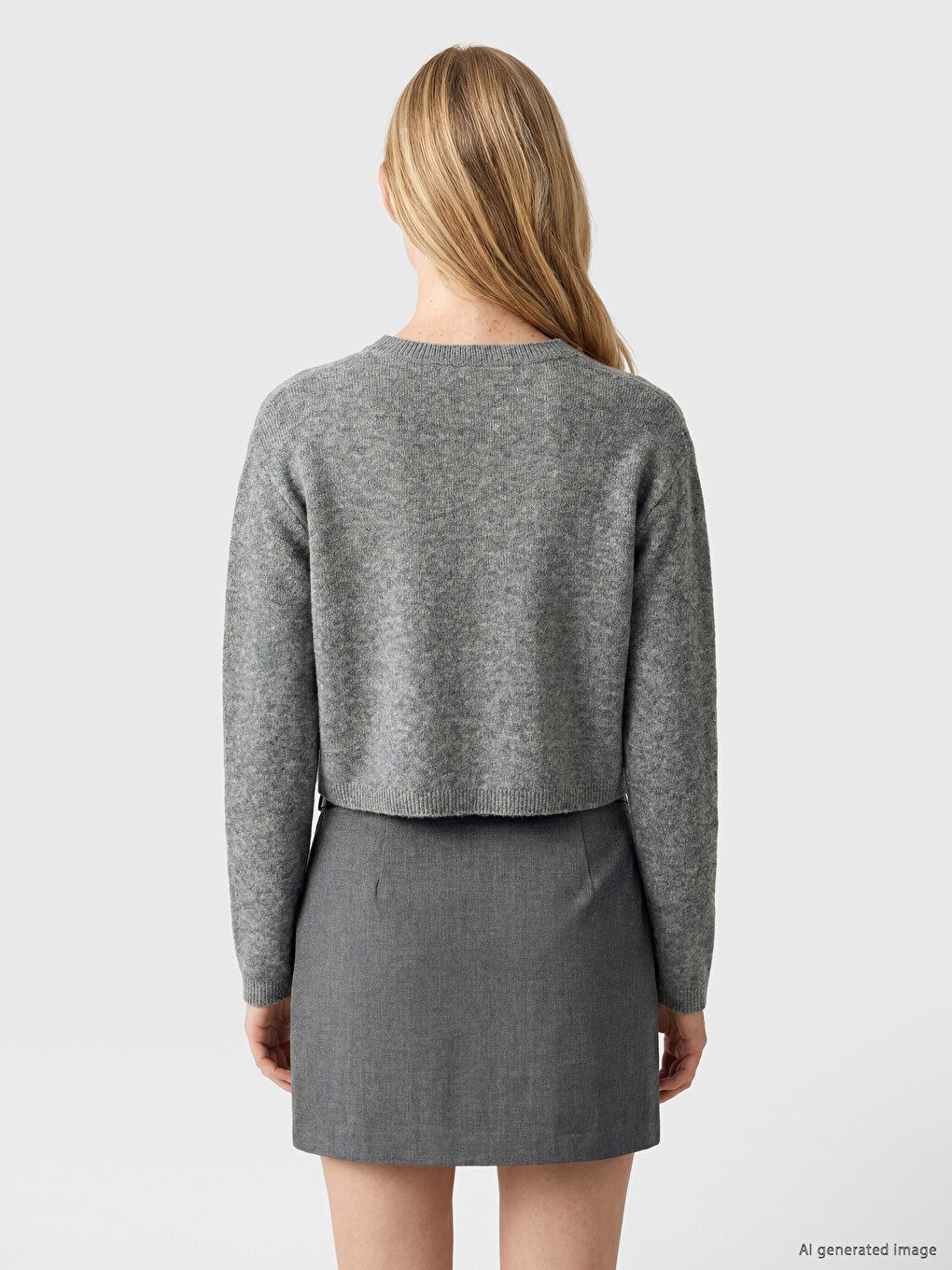 Strickjacke Mit Rundhalsausschnitt Für Damen-3