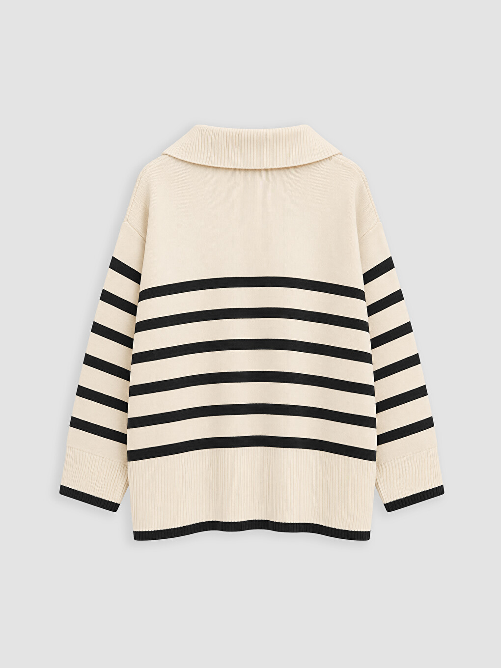 Mock Neck Striped Women's Knitwear Tunic-6