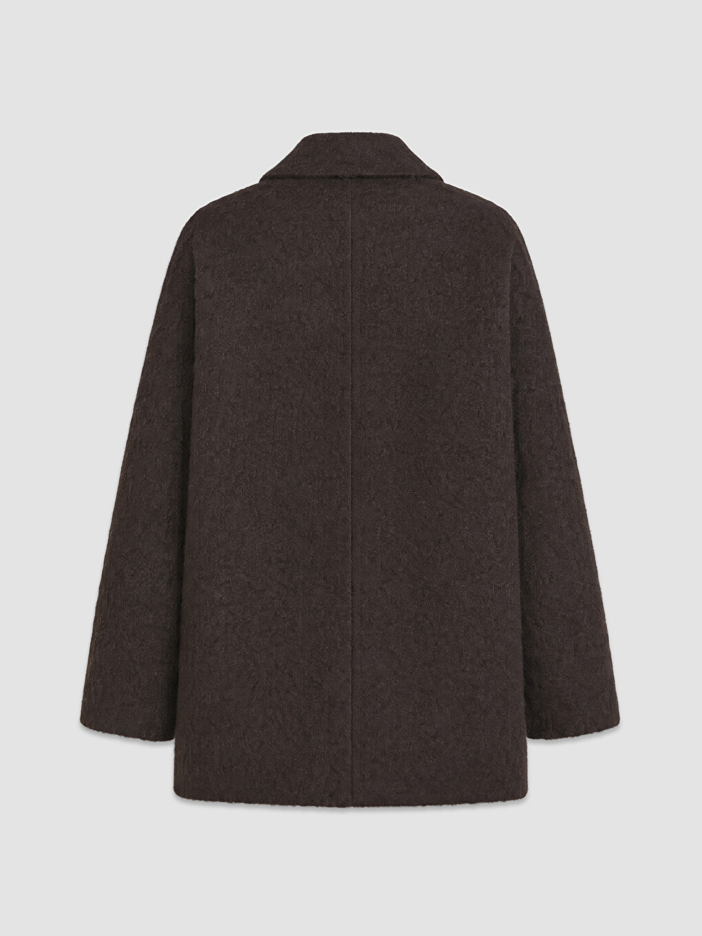 Kahverengi Kruvaze Yaka Oversize Kadın Kaşe Kaban-6