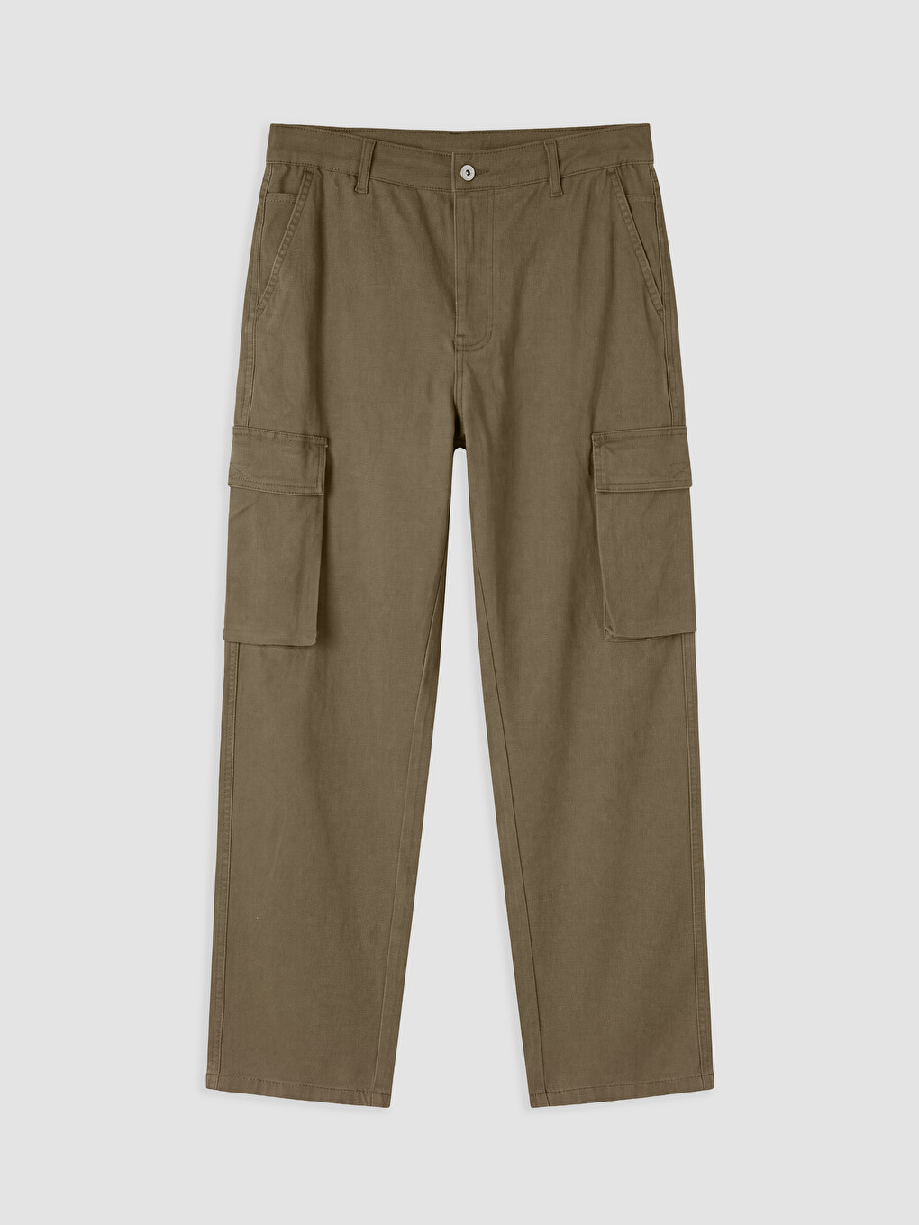 Regular Fit Gabardine Men's Cargo Trousers-4
