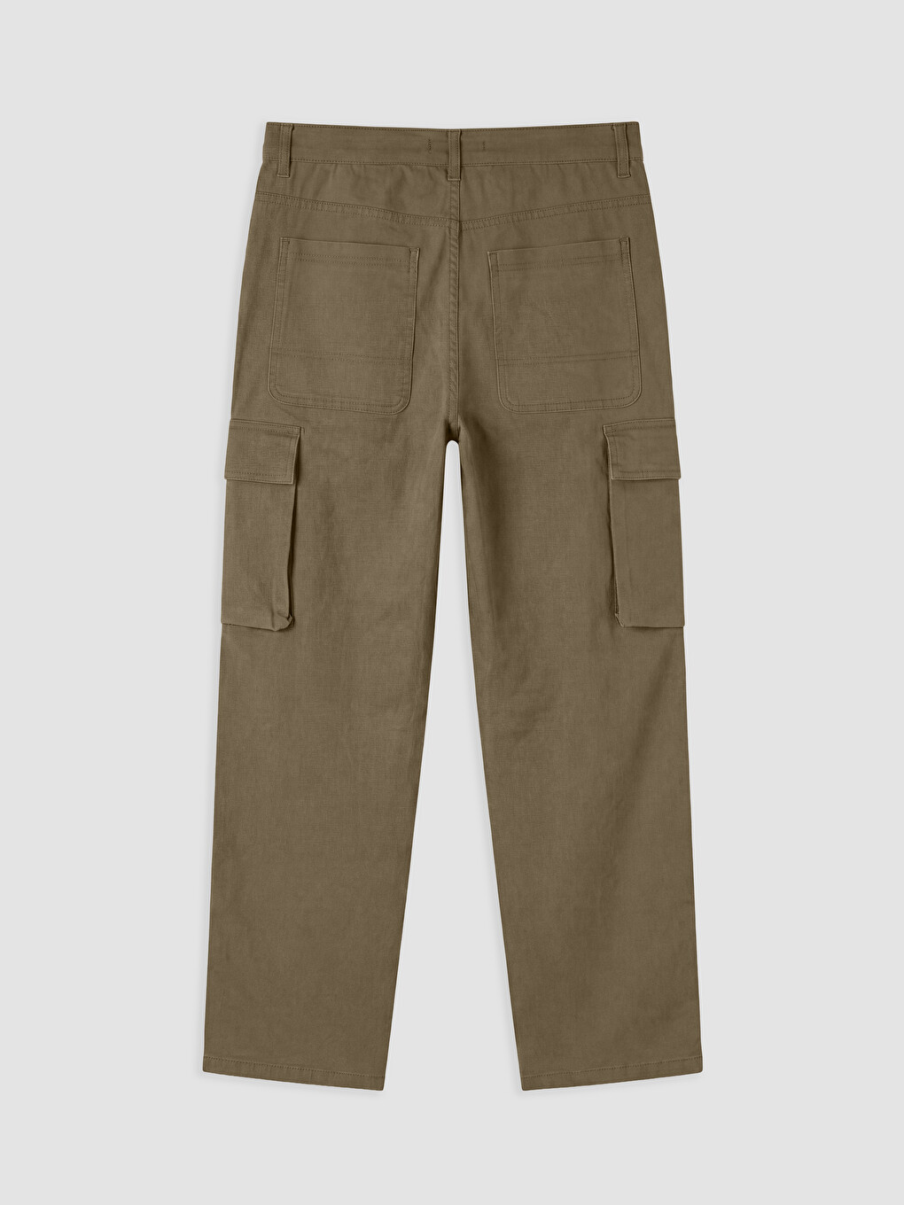Regular Fit Gabardine Men's Cargo Trousers-5