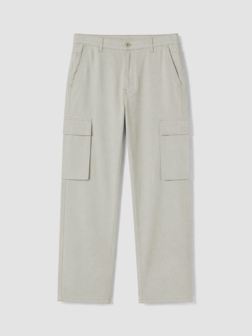 Regular Fit Gabardine Men's Cargo Trousers-4
