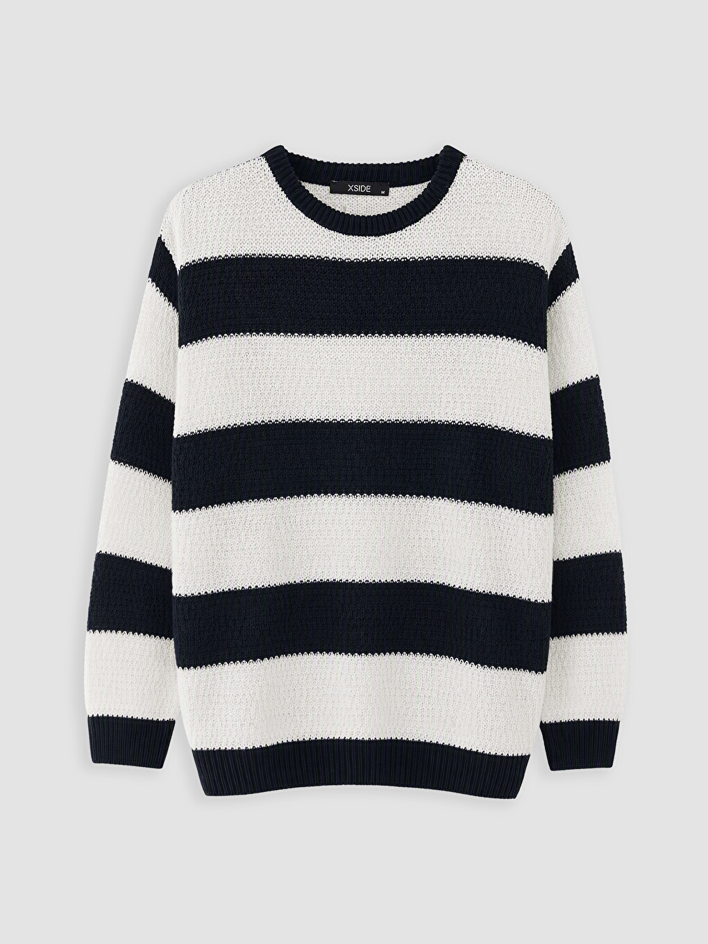 Crew Neck Striped Men's Knitwear Sweater-4