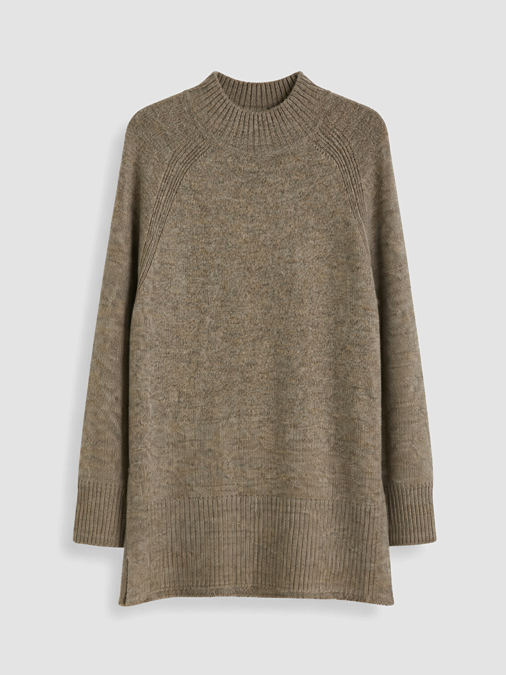 Mock Turtleneck Oversize Women's Knitwear Tunic-4