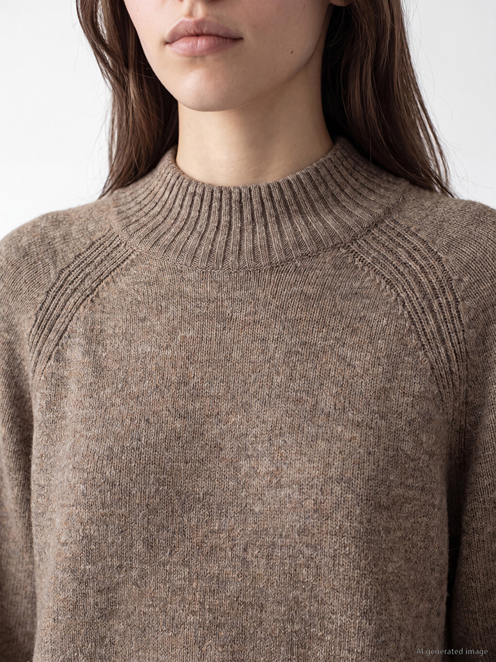 Mock Turtleneck Oversize Women's Knitwear Tunic-2