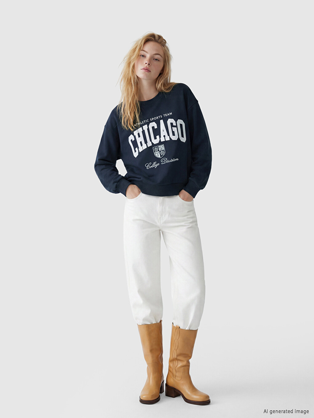 Woman Navy Sweatshirt-1