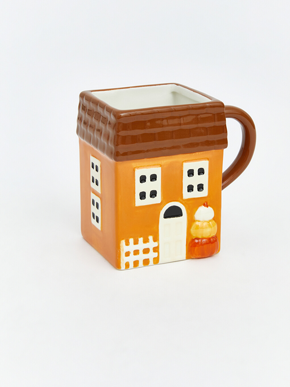 Tasse En Céramique 400 Ml À Motif De Maison Gaufrée Détaillée-2