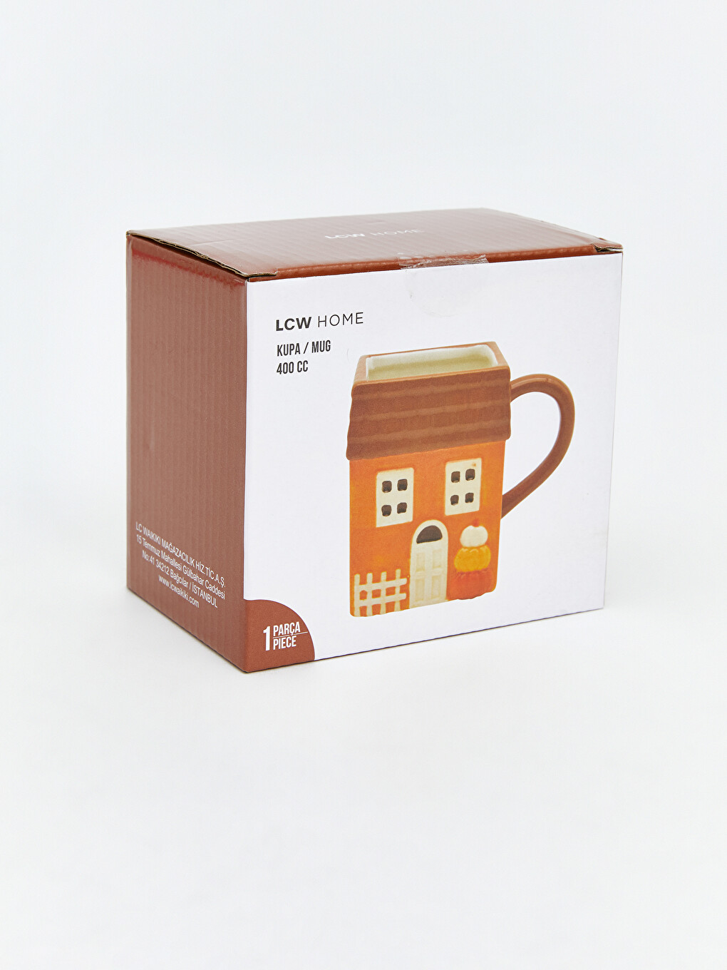Tasse En Céramique 400 Ml À Motif De Maison Gaufrée Détaillée-3