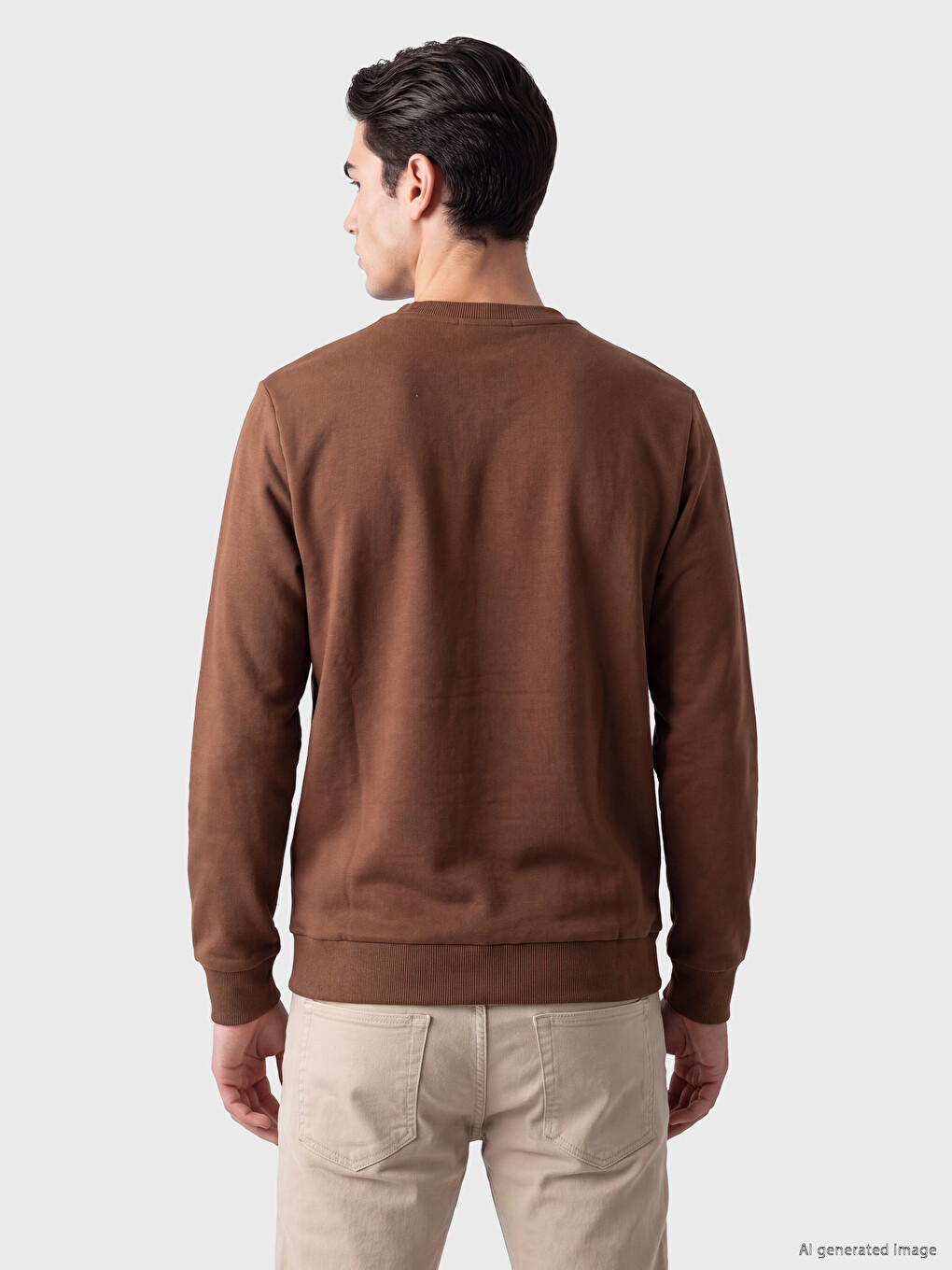 Crew Neck Men's Thick Sweatshirt-2