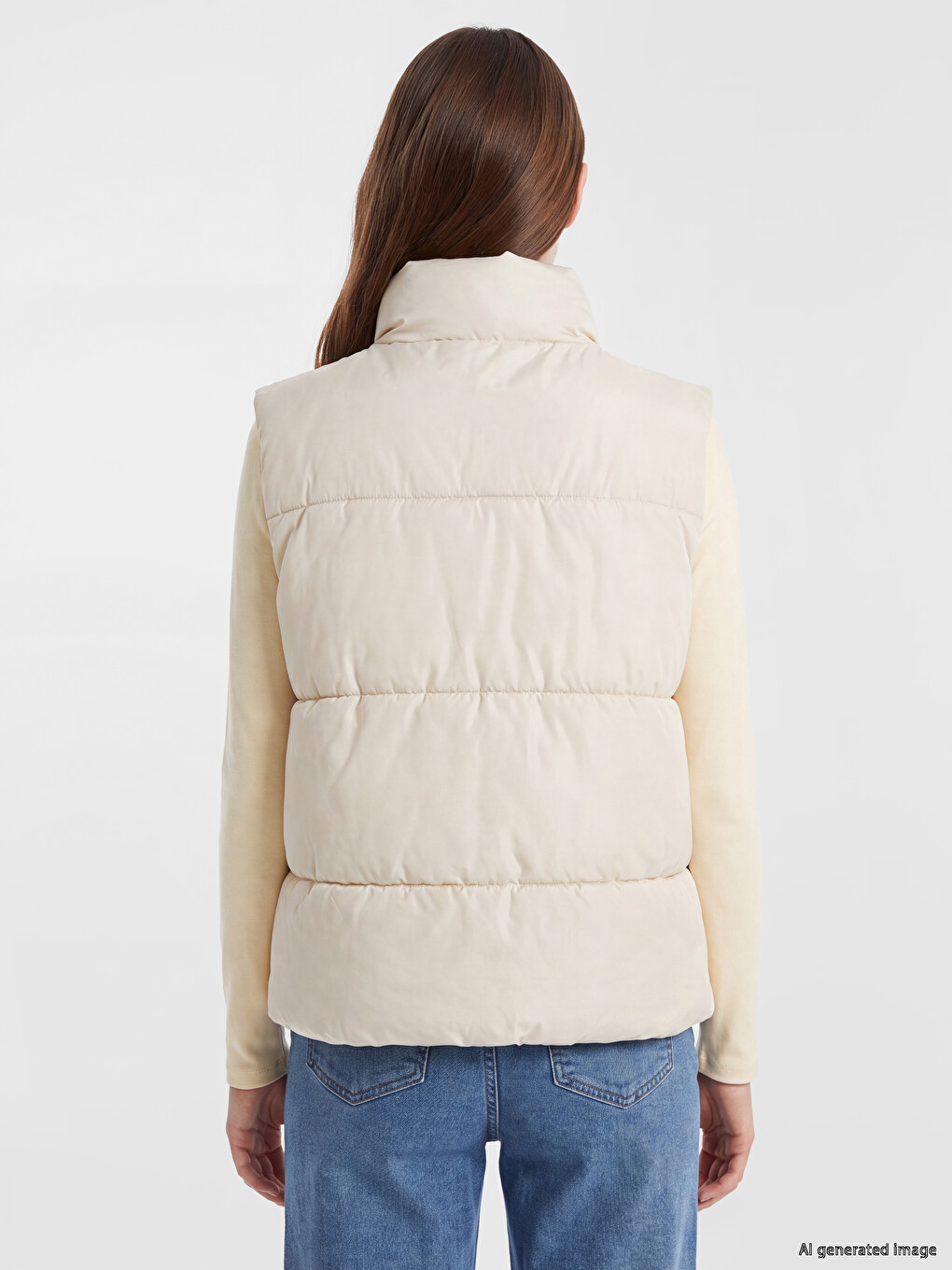 Mock Neck Women's Puffer Gilet-3