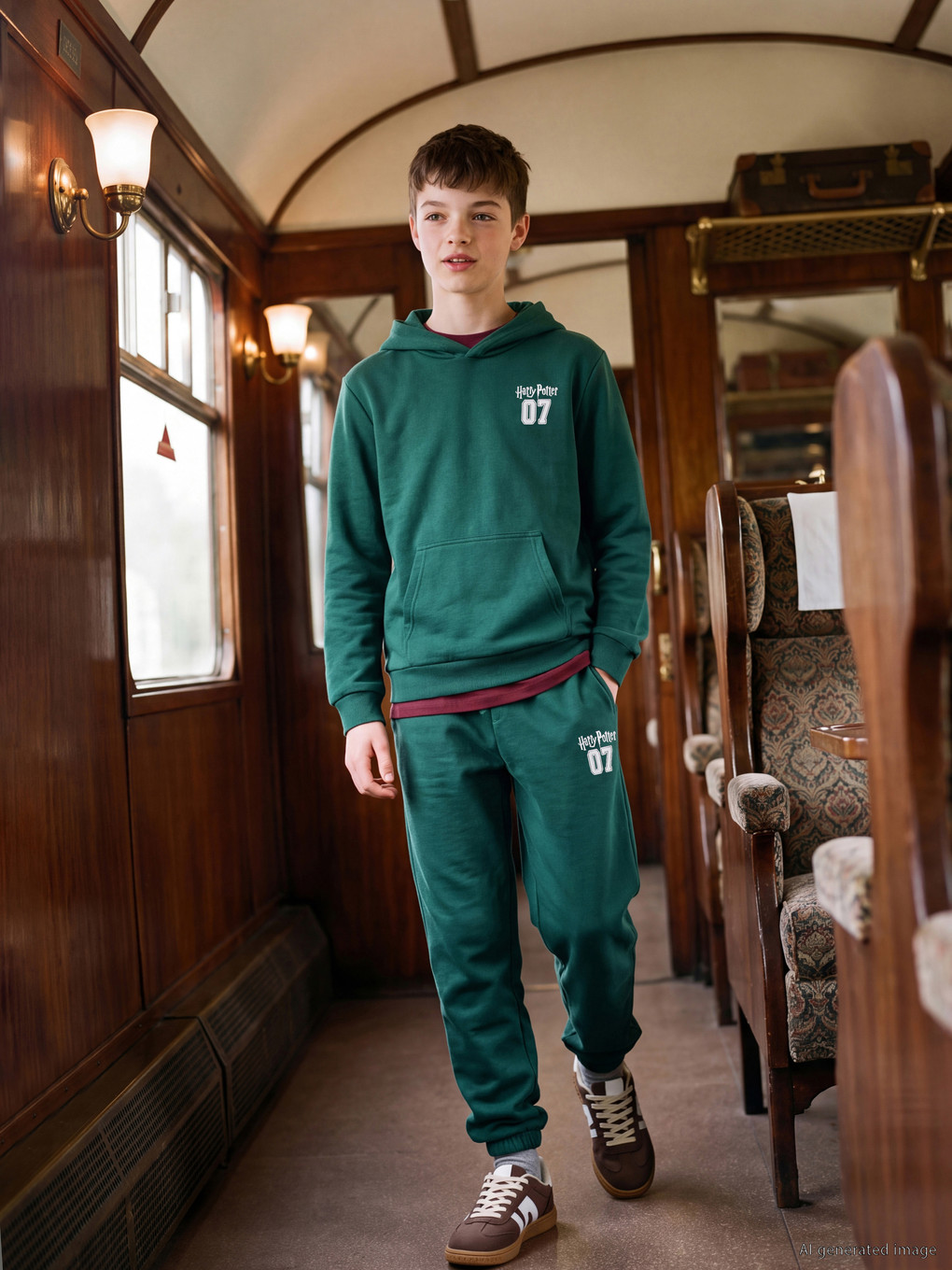 Yeşil Harry Potter Baskılı Jogger Eşofman Altı