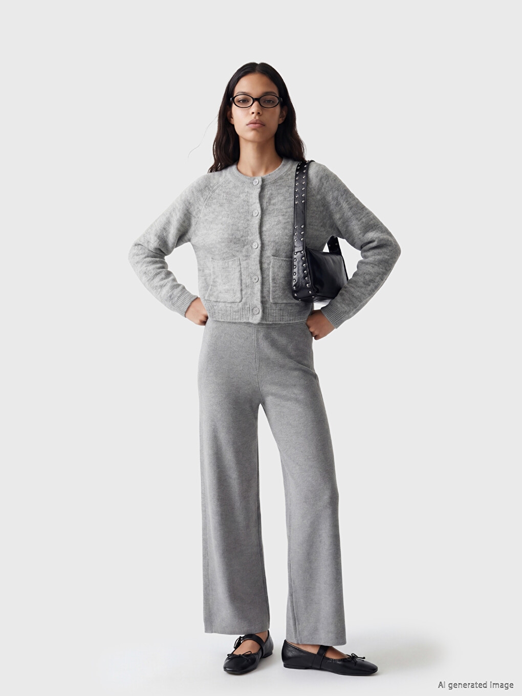 Woman Grey Cardigan-1