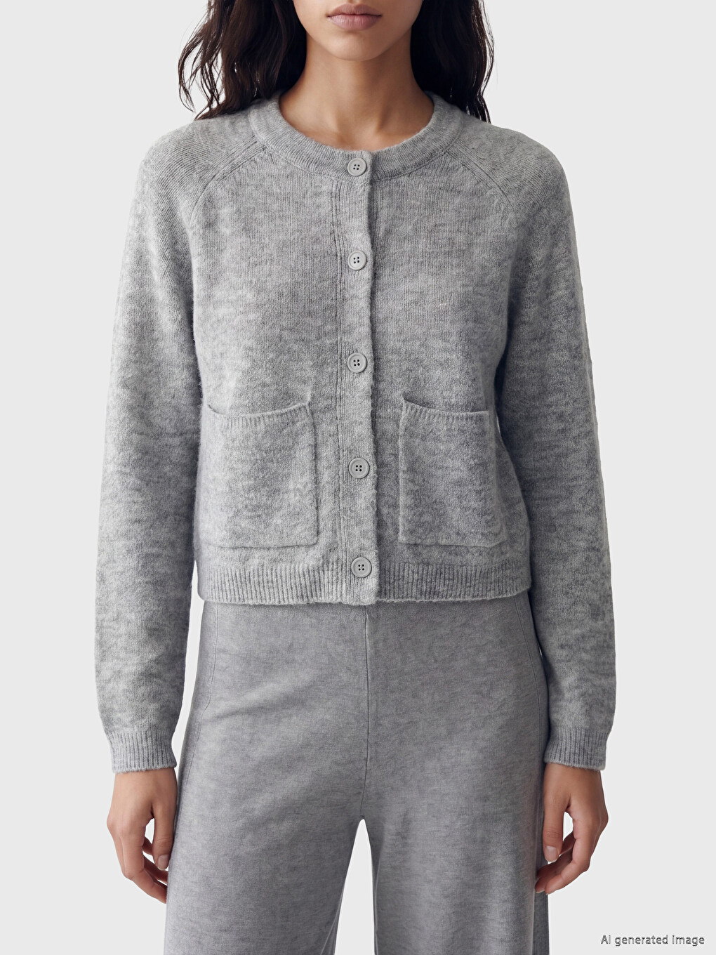 Woman Grey Cardigan-2