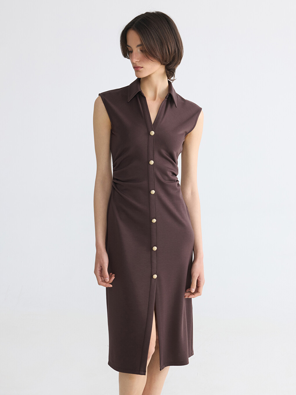 Robe Brun Femme-1