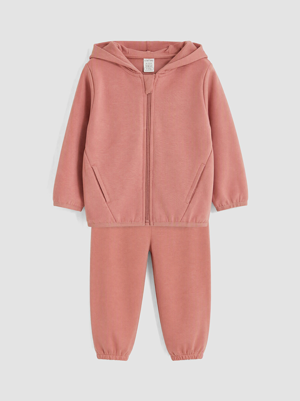 Pembe Kapüşonlu Kız Bebek Soft Touch Eşofman Takım
