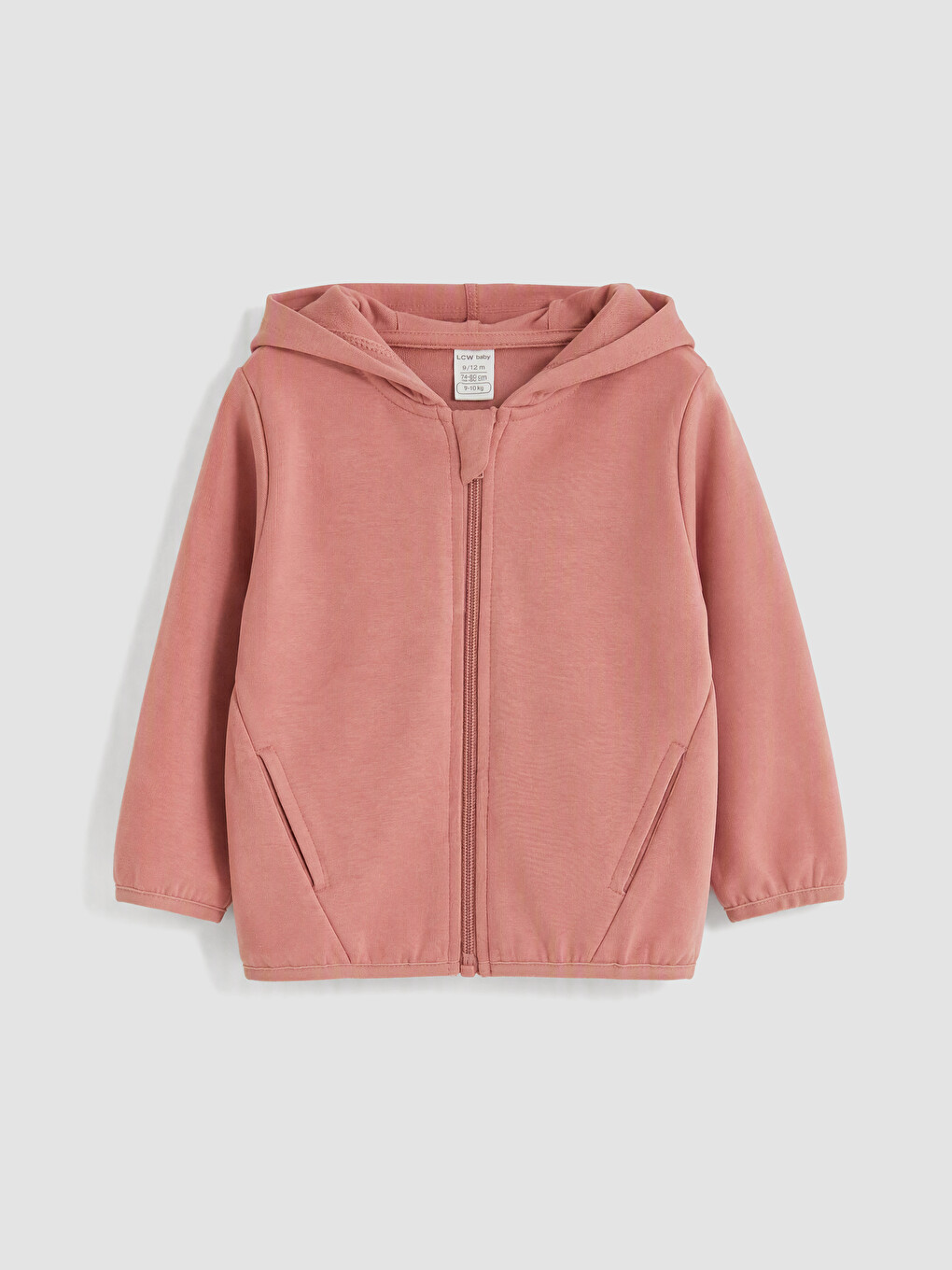 Pembe Kapüşonlu Kız Bebek Soft Touch Eşofman Takım-1