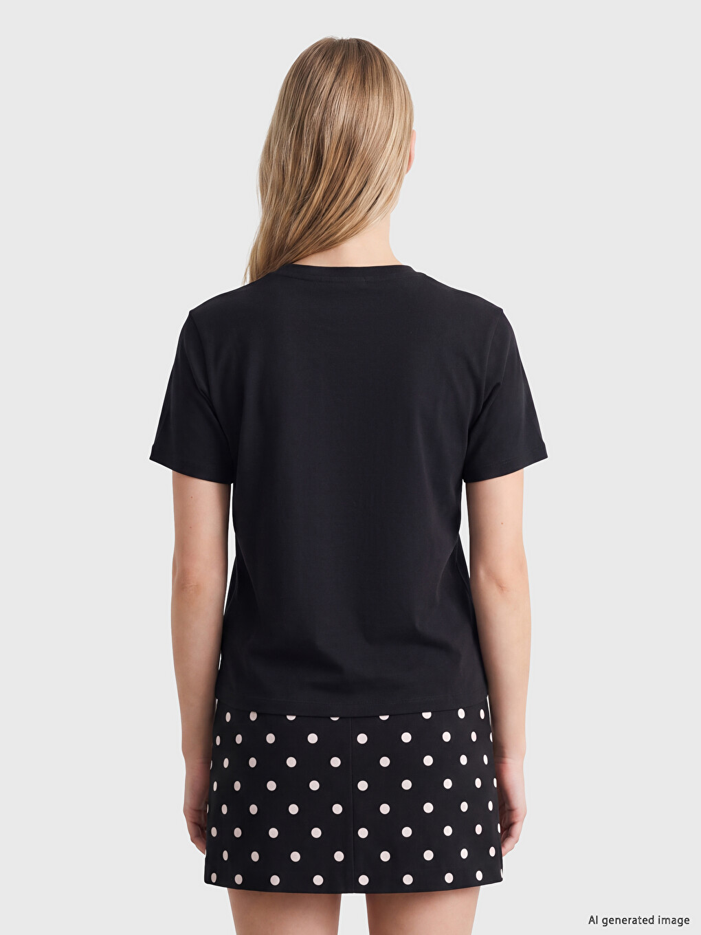 Crew Neck %100 Cotton Women's T-shirt-3