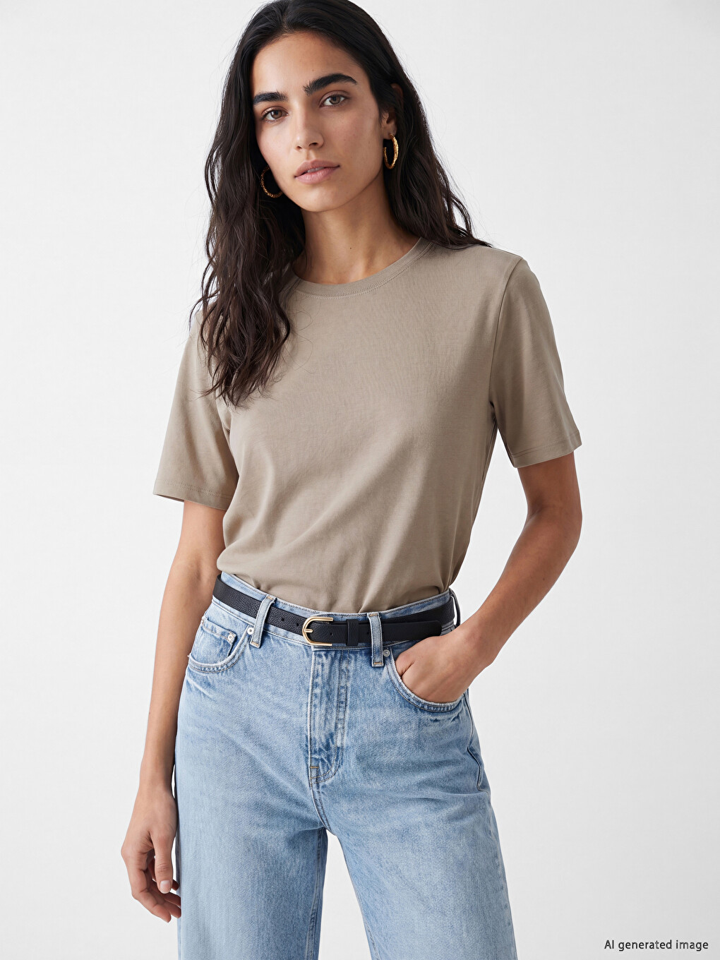 T-shirt Kaki Femme