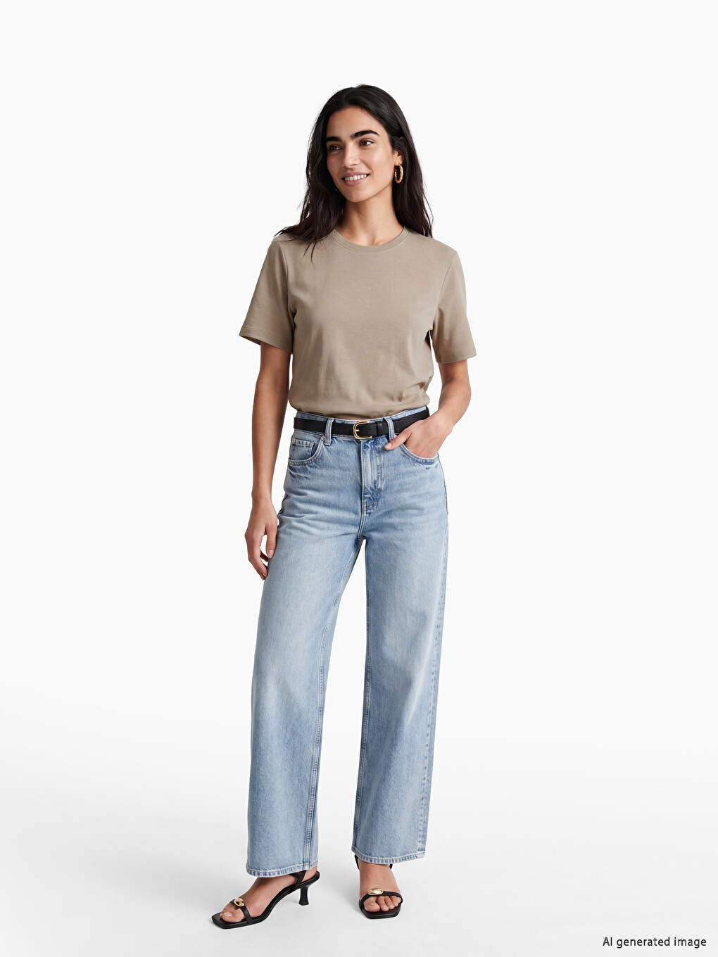T-shirt Kaki Femme-1