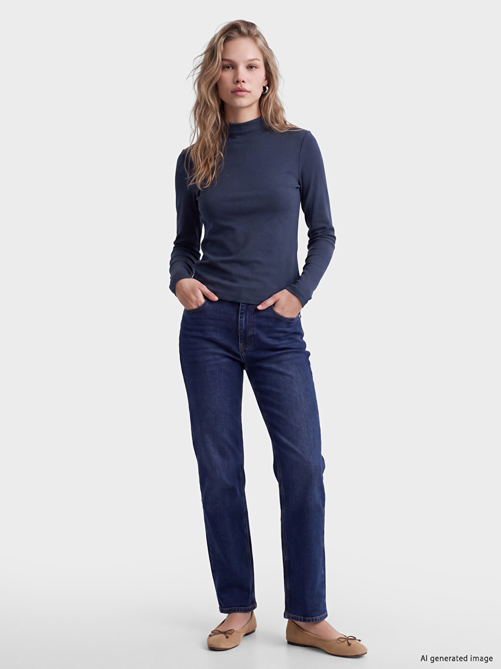 Turtleneck Women's T-shirt-1