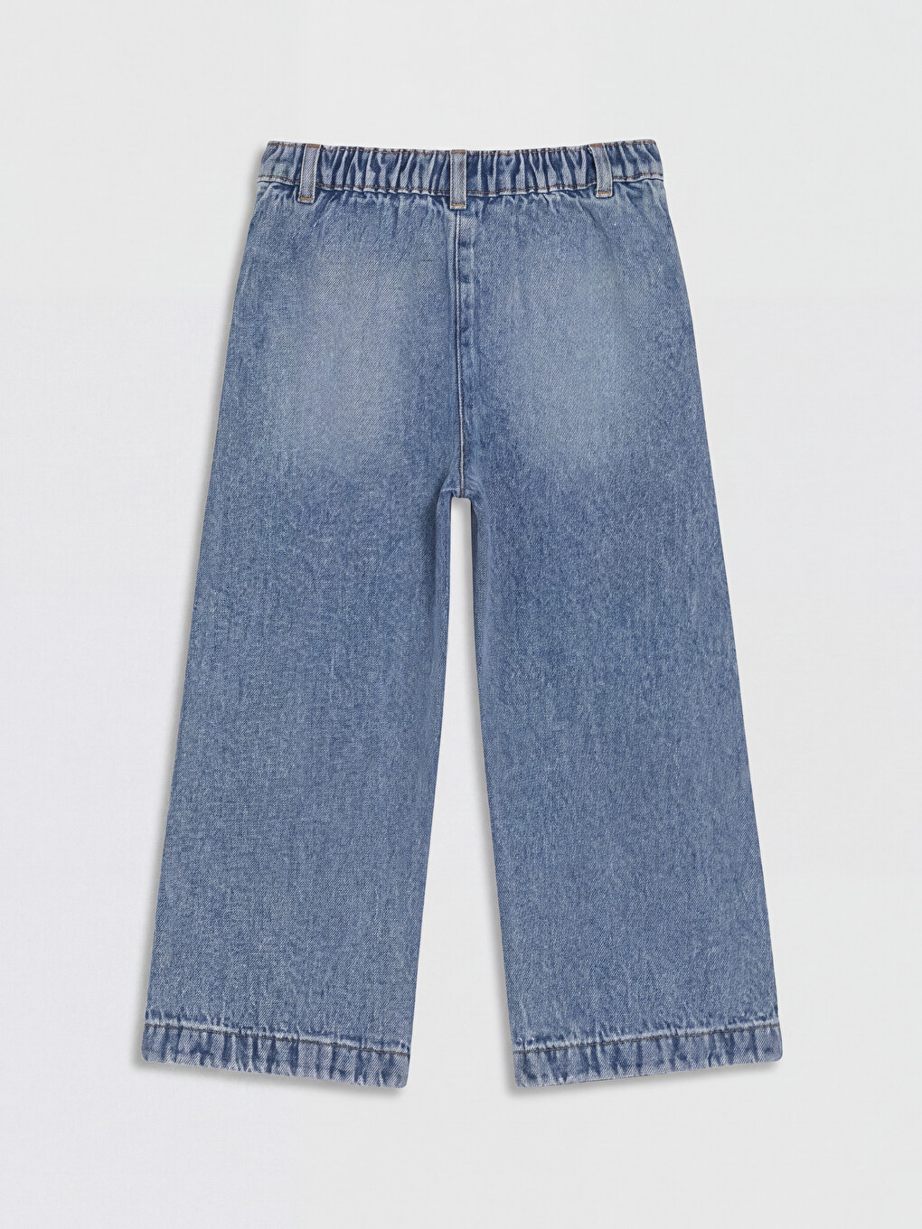 Taşlı Wideleg Kız Çocuk Jean Pantolon-1