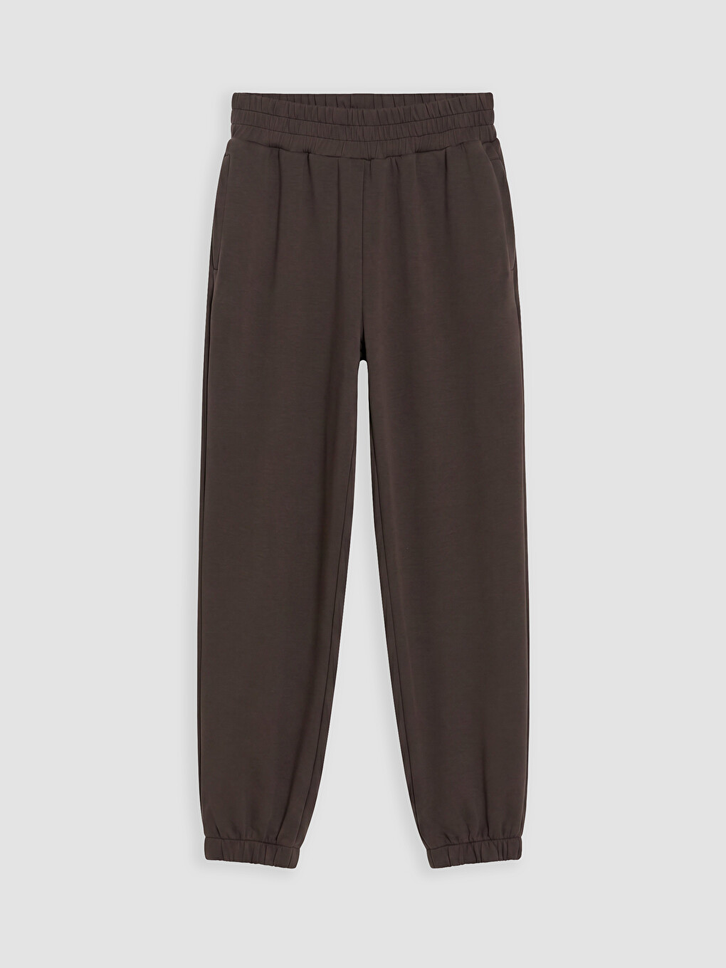 Women's Elastic Waist Plain Jogger Sweatpants-4