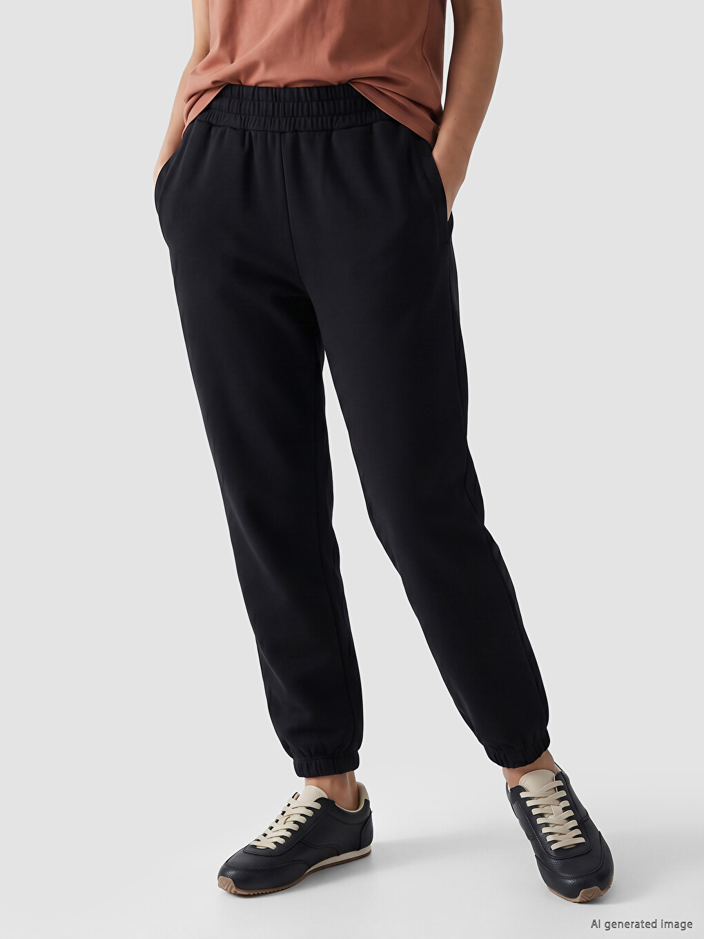 Woman Black Jogger Sweatpants-1