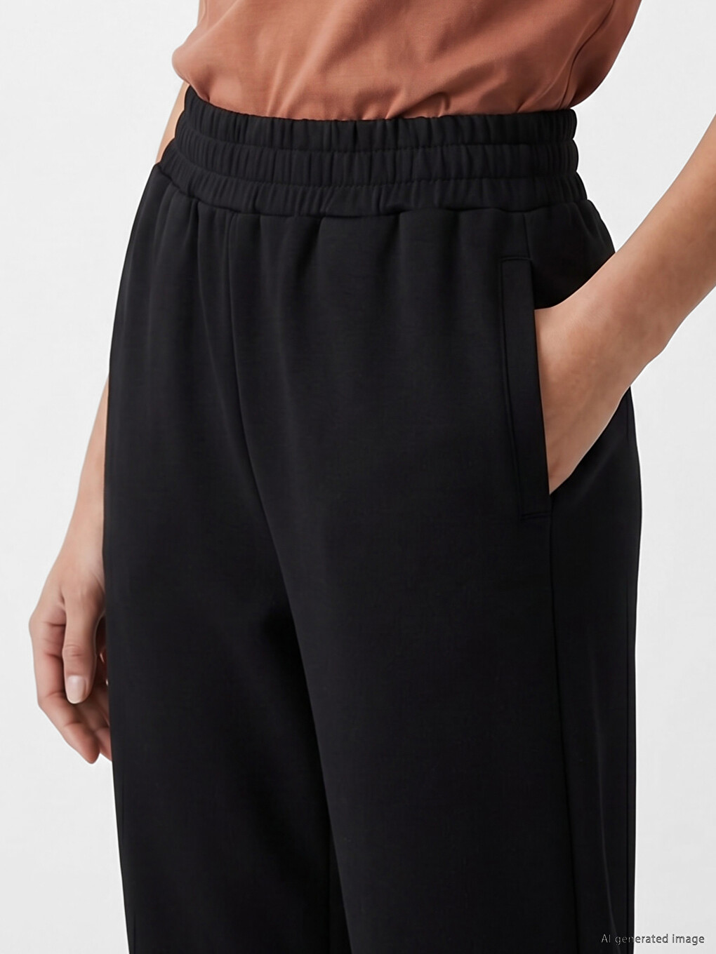 Woman Black Jogger Sweatpants-2
