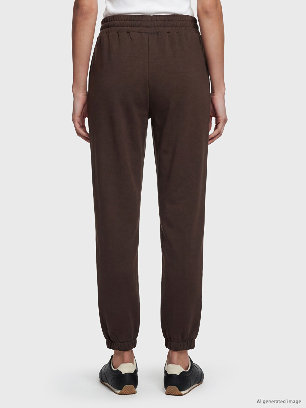 Women's Elastic Waist Plain Jogger Sweatpants-3