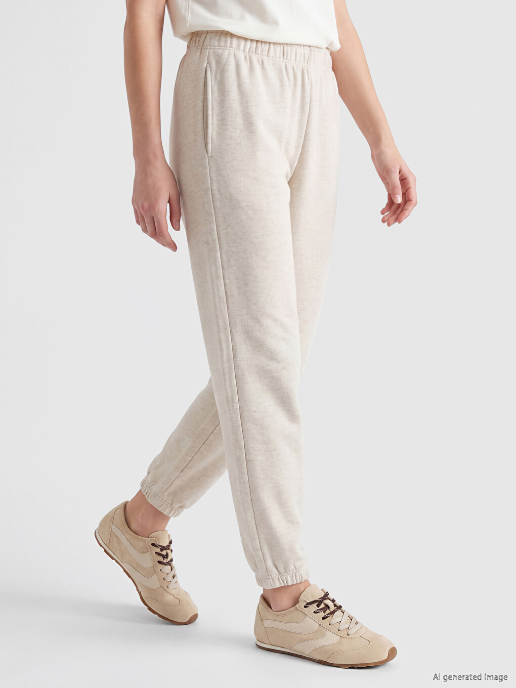 Pantaloni De Trening Jogger Bej Femeie-1
