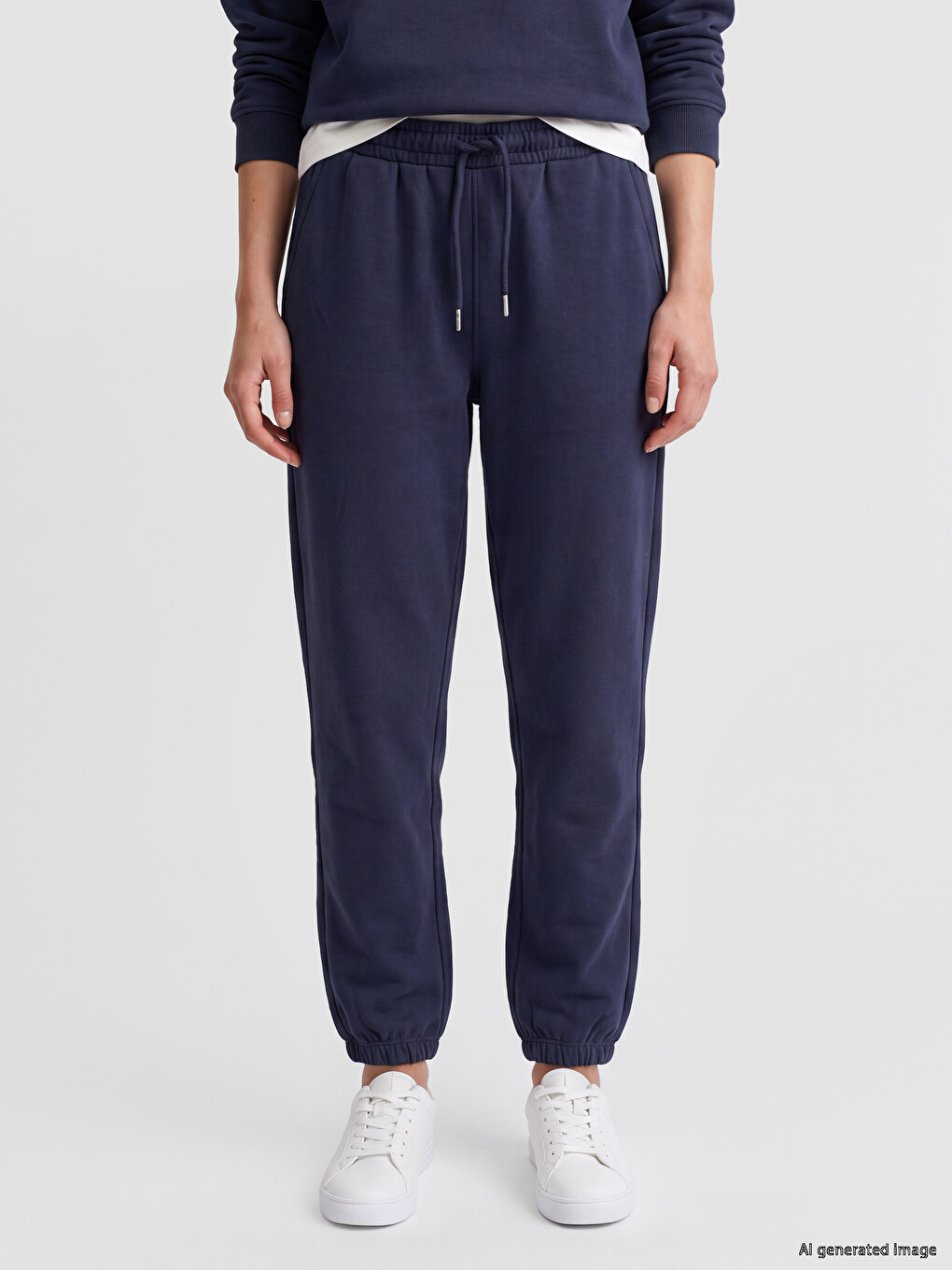 Woman Navy Jogger Sweatpants-1