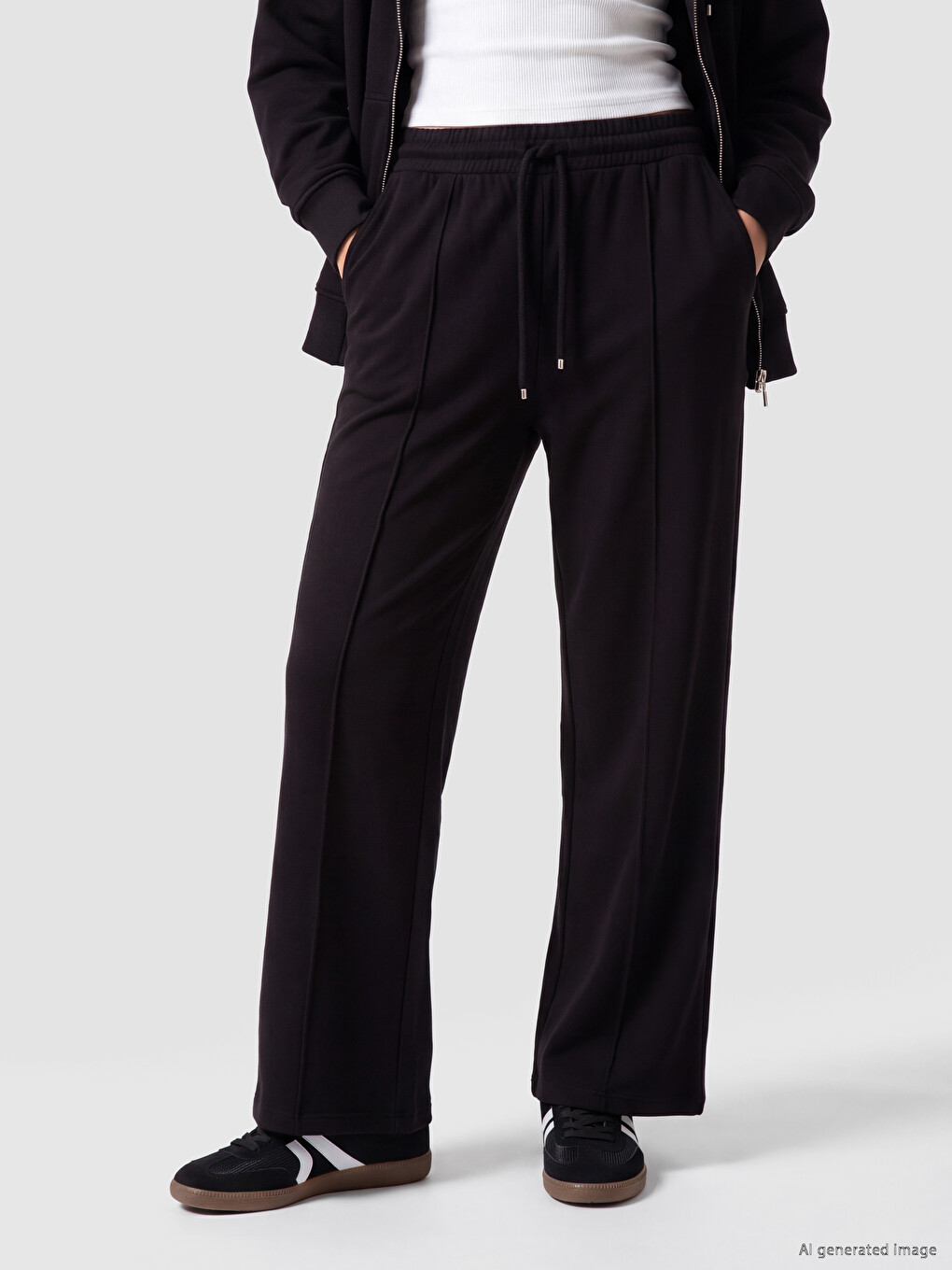 Pantaloni De Trening Negru Femeie-1