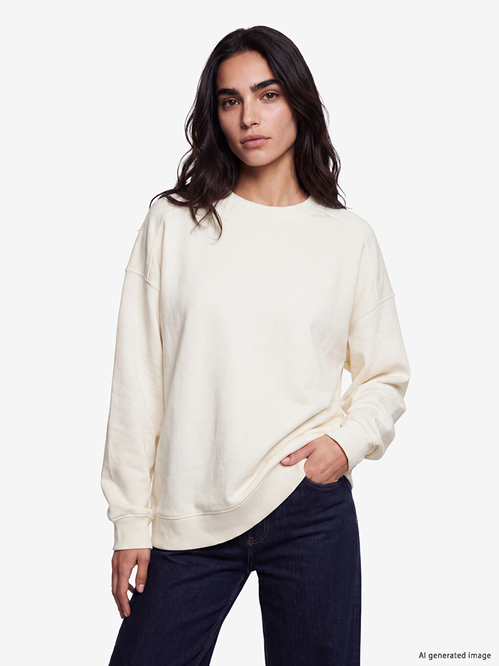 Crew Neck Women's Thick Sweatshirt