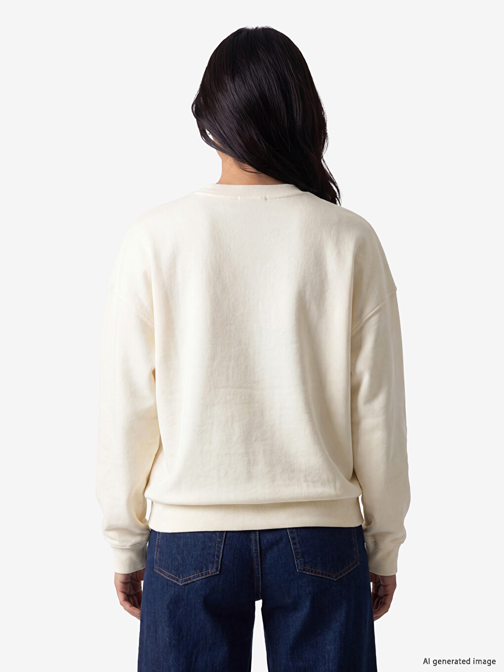 Crew Neck Women's Thick Sweatshirt-3